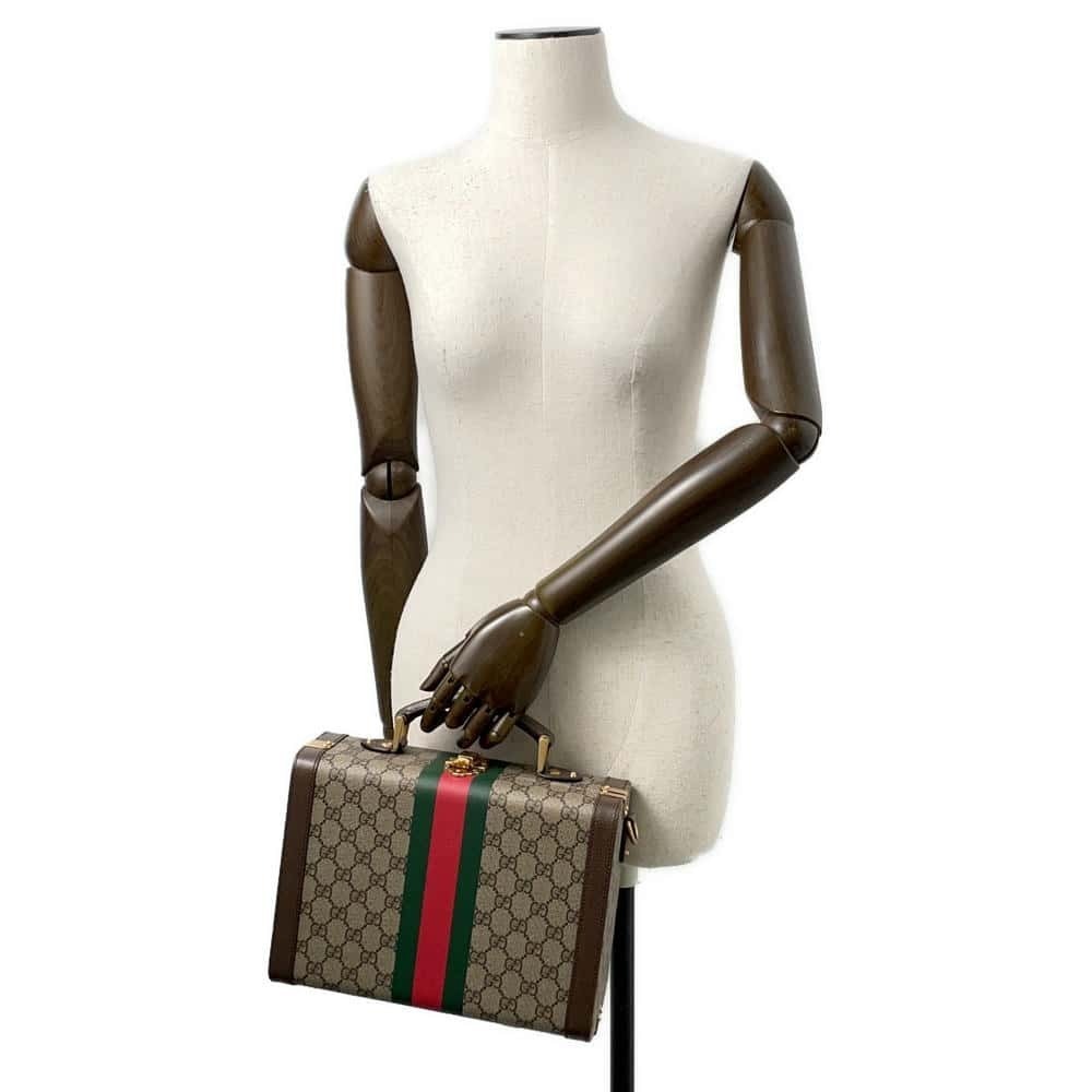 Gucci Savoy Handbag Beauty Case GG Supreme Shoulder Bag - Picture 4 of 12